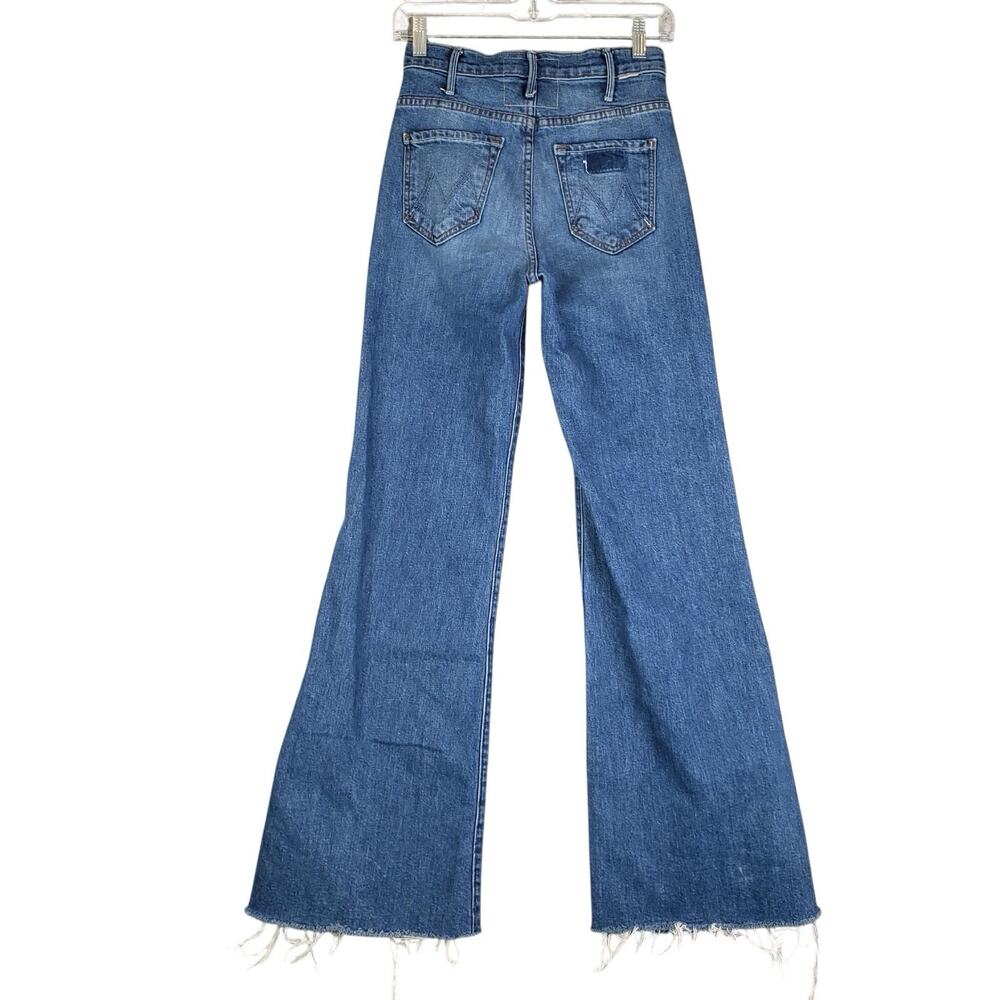 Mother Jeans The Hustler Roller Heel Fray 25/26 Perfect Blue Wide Leg High Rise - Picture 3 of 15